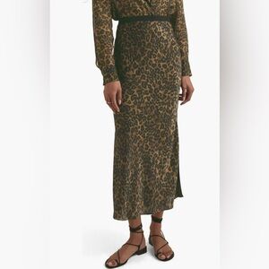 Favorite Daughter The Josie Leopard Print Maxi Skirt XS